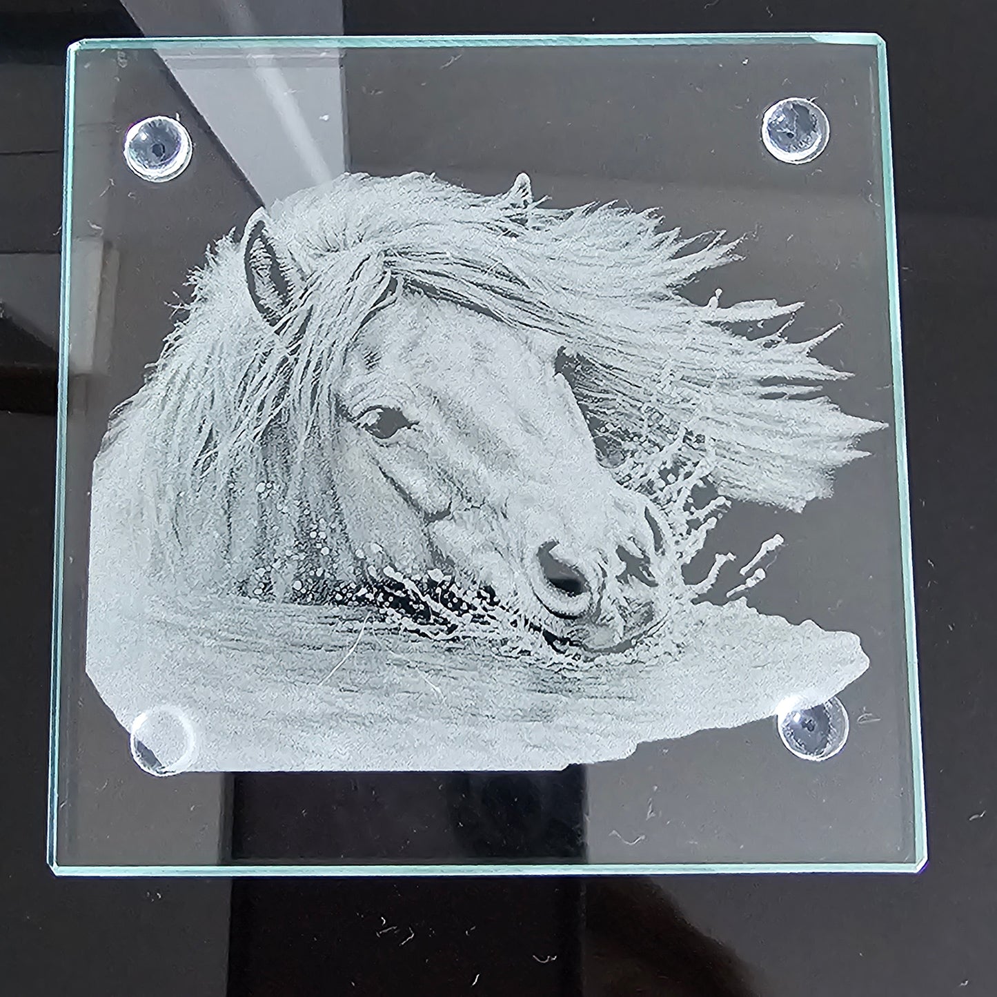 Square Glass Coasters - Horse Themed