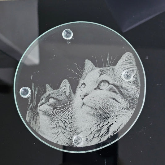 Round Glass Coasters - Choice of 4 Cat Designs