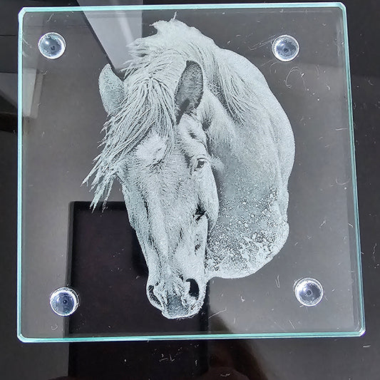 Square Glass Coasters - Horse Themed