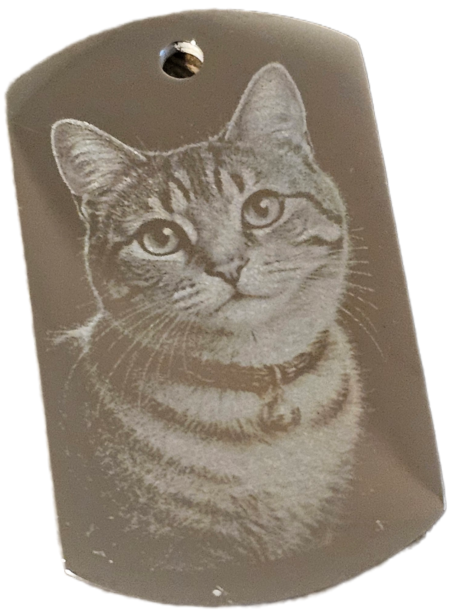ID Small Pendant Necklace Stainless Steel Personalised Photo Engraved - Custom Memorial Gift