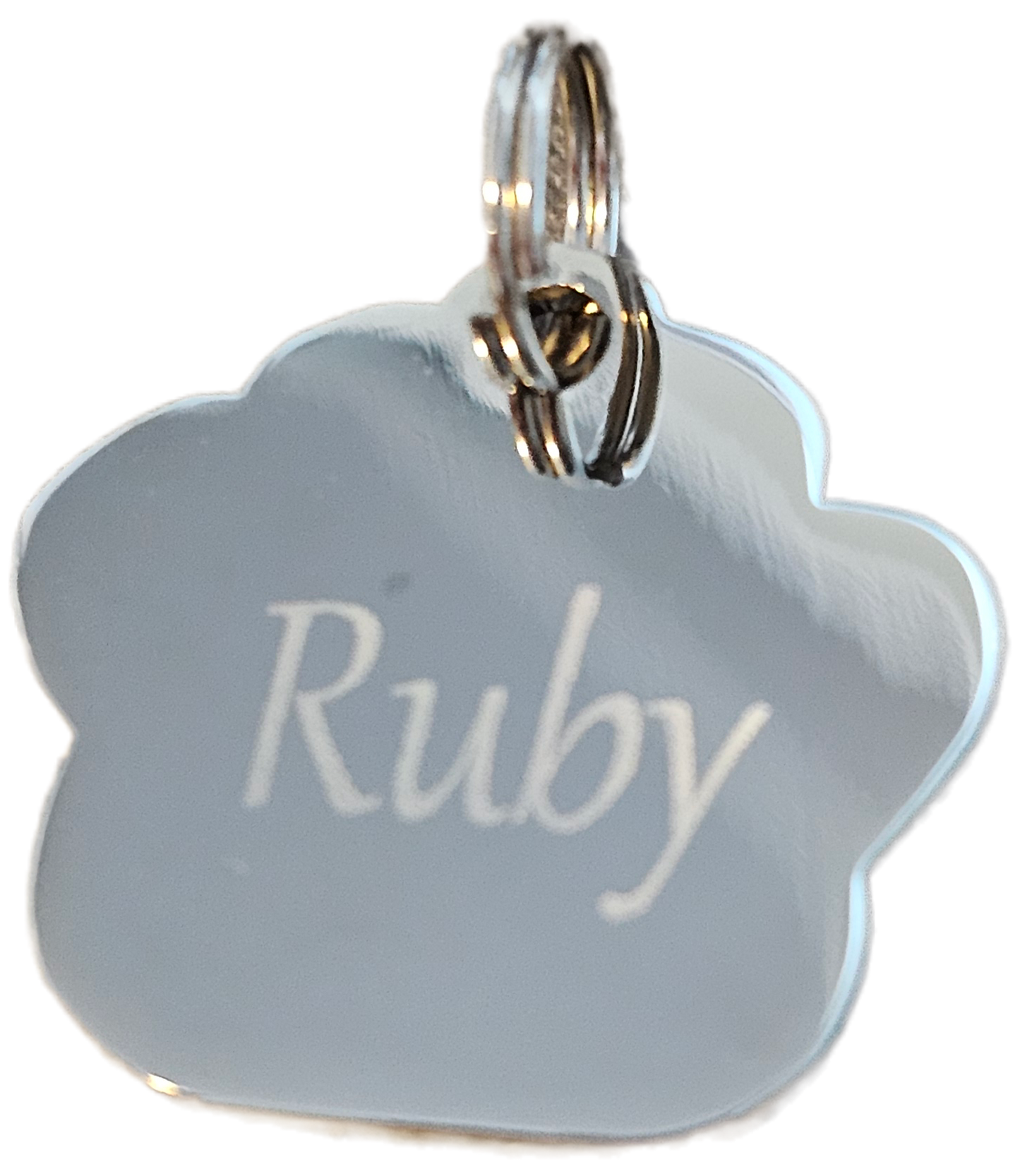 Glitter paw Shaped pet tag - Stainless Steel to be personalised