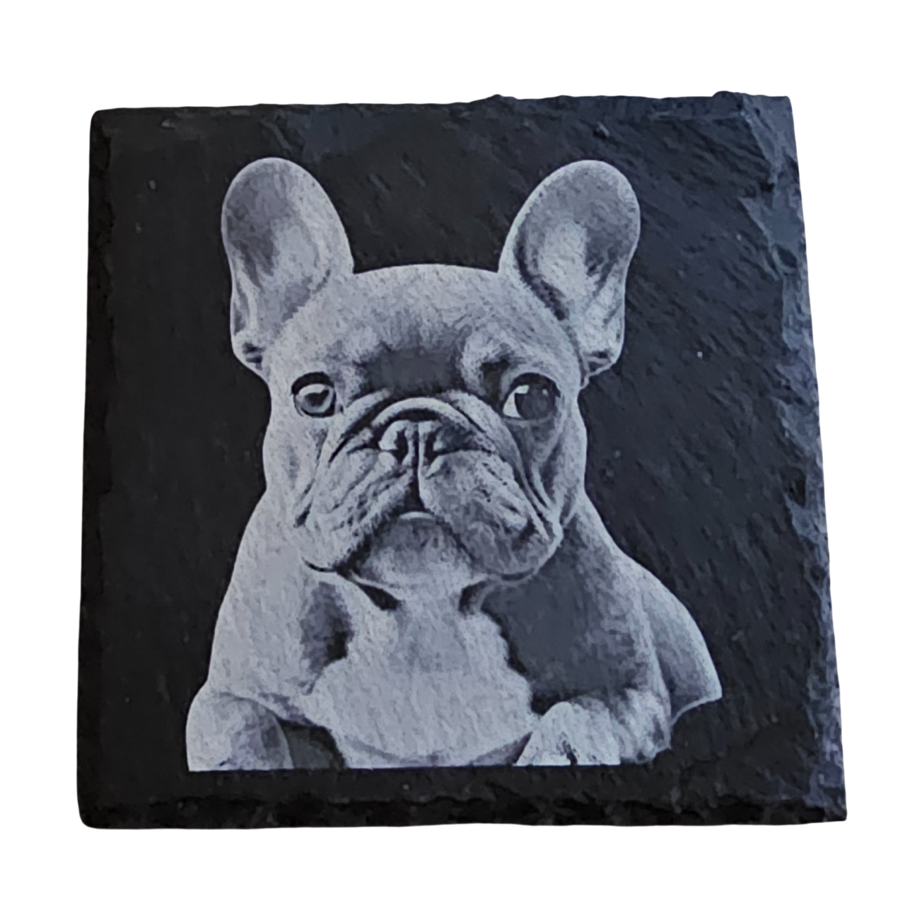 Dog Themed Slate Coasters - Square Natural Stone Coasters