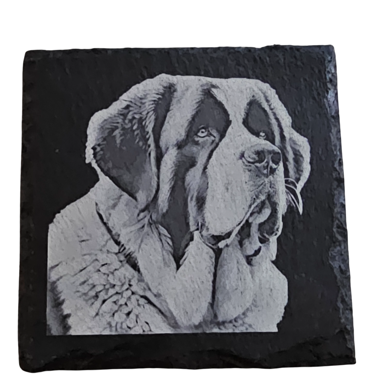 Dog Themed Slate Coasters - Square Natural Stone Coasters