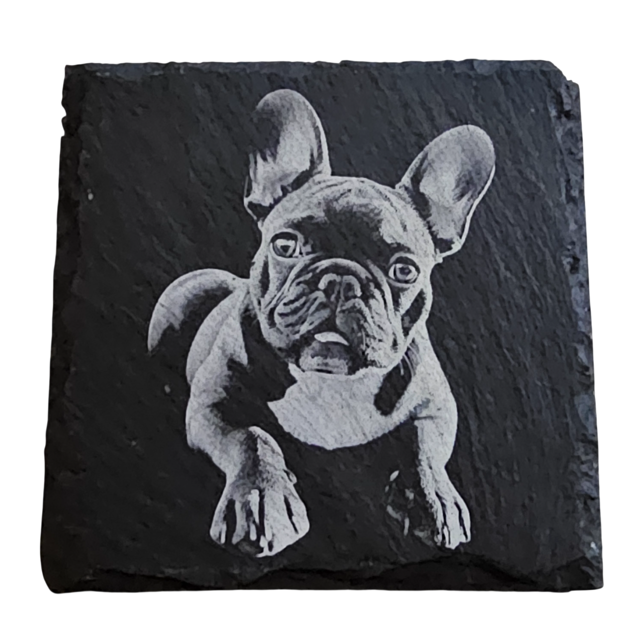 Dog Themed Slate Coasters - Square Natural Stone Coasters