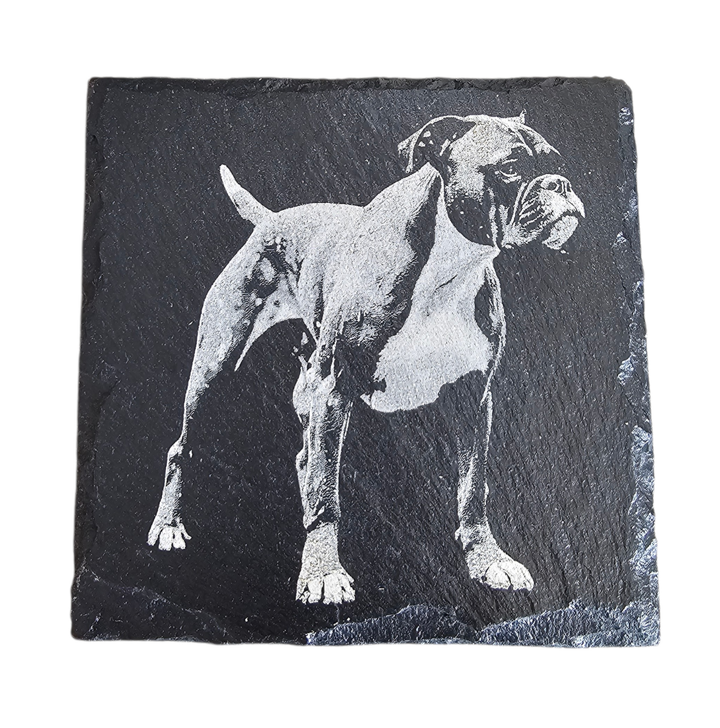 Dog Themed Slate Coasters - Square Natural Stone Coasters