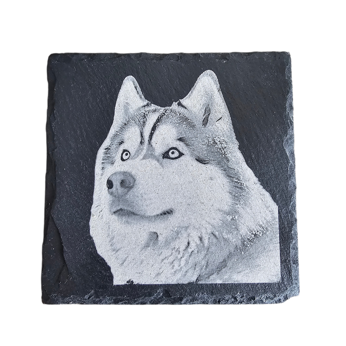 Dog Themed Slate Coasters - Square Natural Stone Coasters
