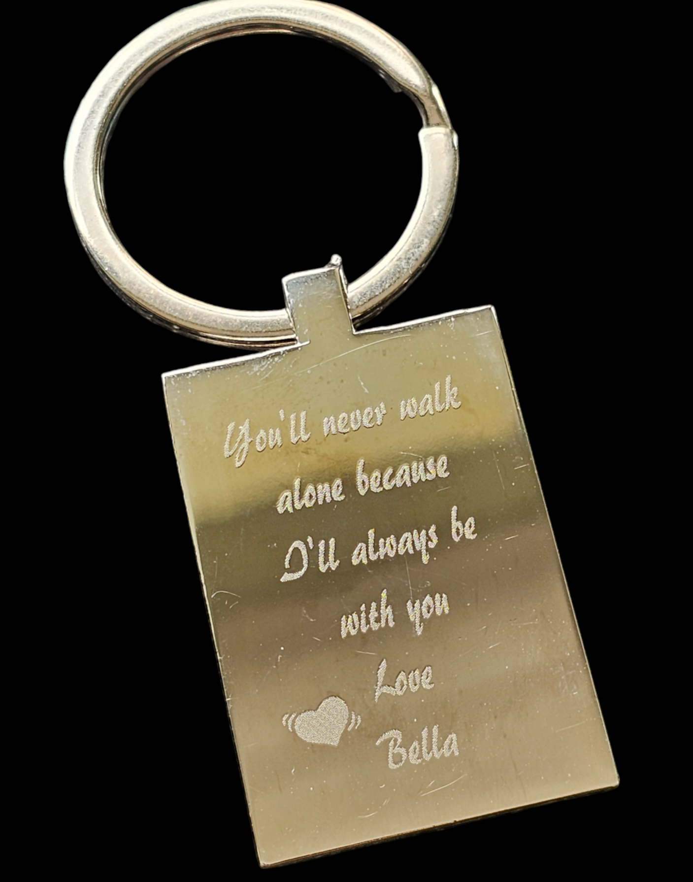 Rectangle Personalized Photo Engraved Keyring