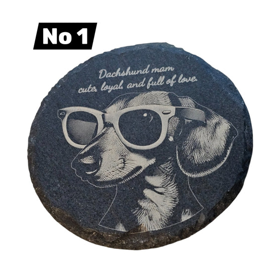 Engraved Dachshund Slate Coaster | Handmade Dog Lover Gift