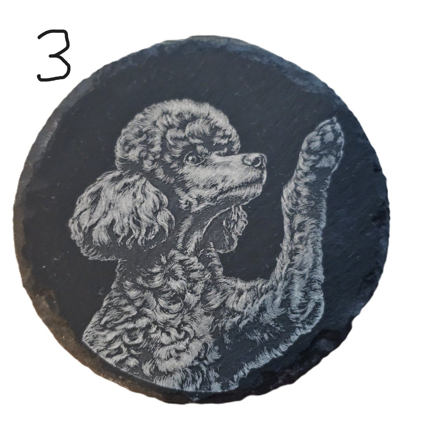 Engraved Poodle Slate Coaster | Handmade Dog Lover Gift