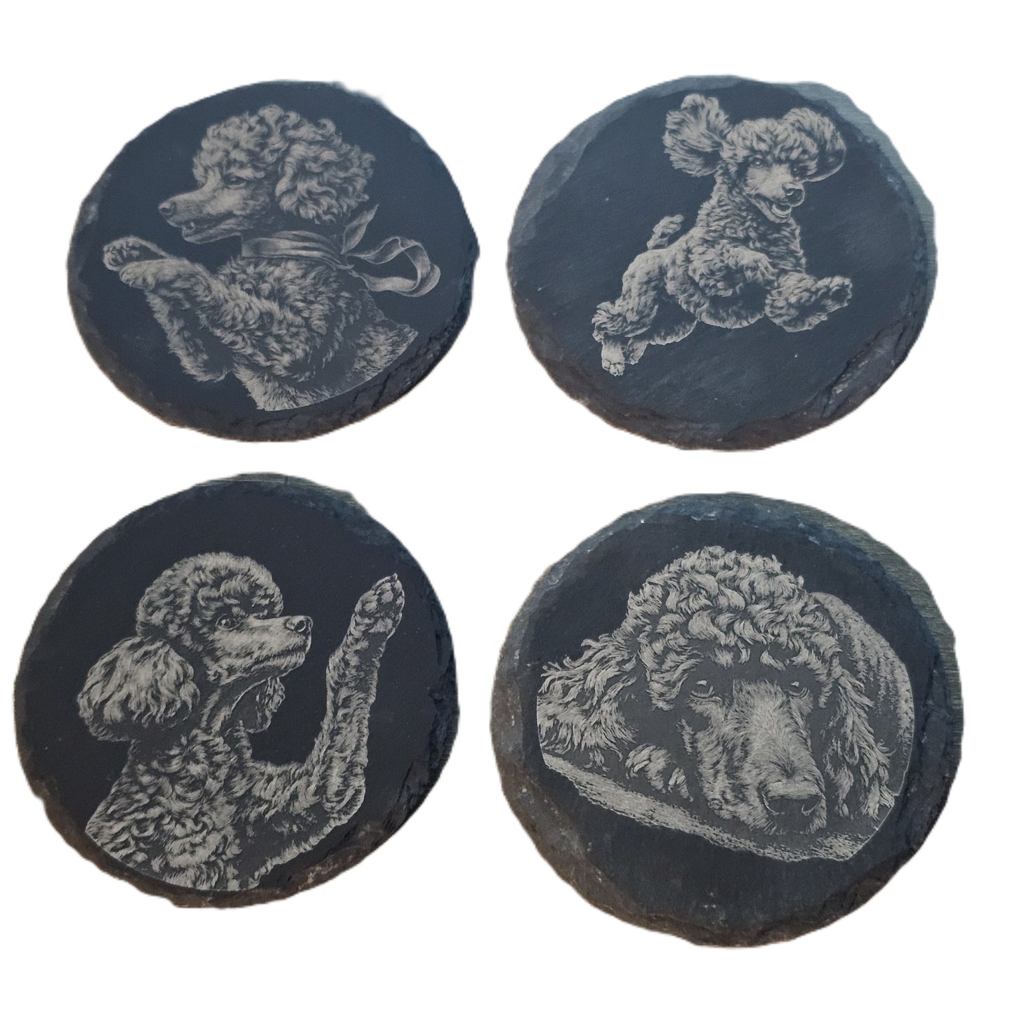 Engraved Poodle Slate Coaster | Handmade Dog Lover Gift